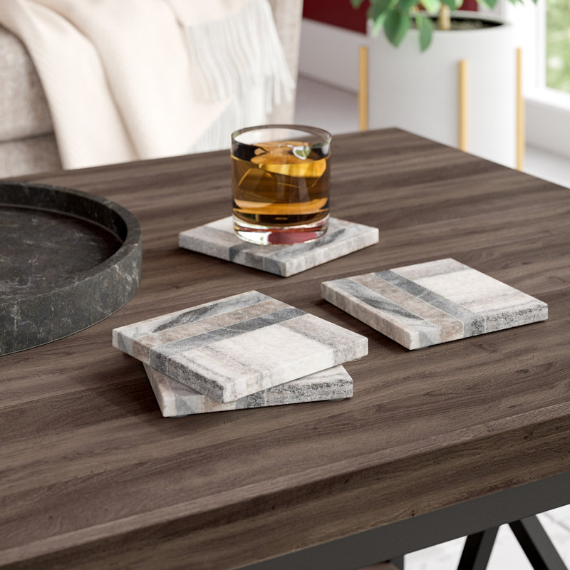 Wrought Studio Square Marble Coaster & Reviews Wayfair